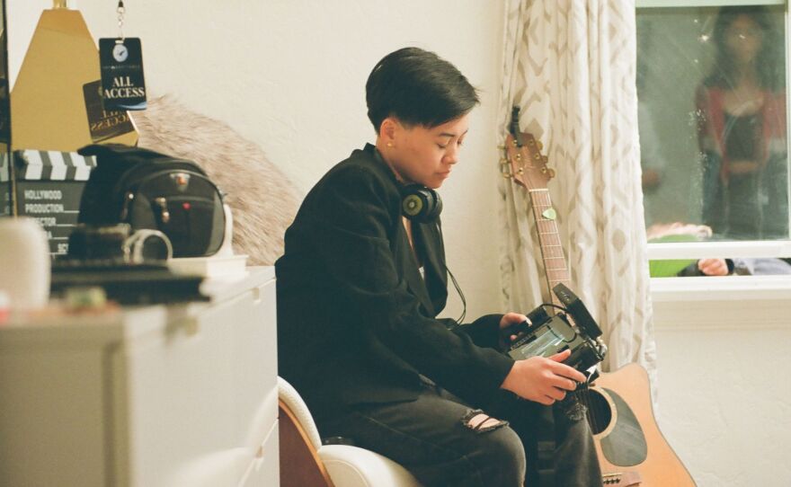 Filmmaker Marissa Roxas on the set of "You + Me Will Always Be Back Then." (2024)