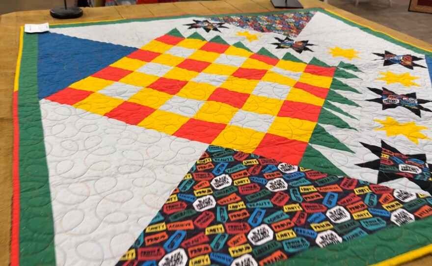 Kim Ballentine Lane made this quilt that included fabric created by African American artists. June 6, 2025
